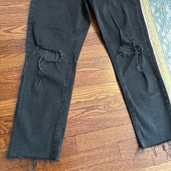 High Rise Slim Straight Black Jeans - Picture 2 of 8